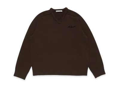 Acne Studios V-Neck Wool Sweater "Dark Brown"