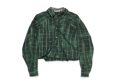 Acne Studios Layered Check Shirt "Green/Grey"