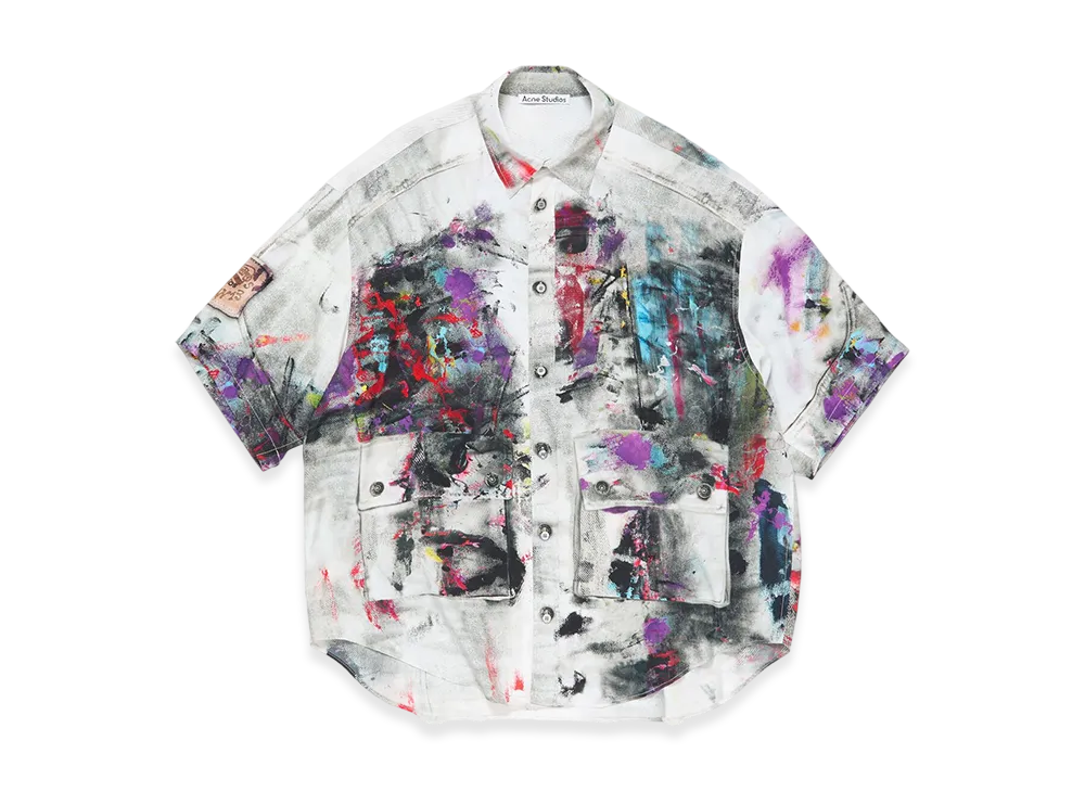 Acne Studios Printed Button-Up Shirt "White Multicolor"