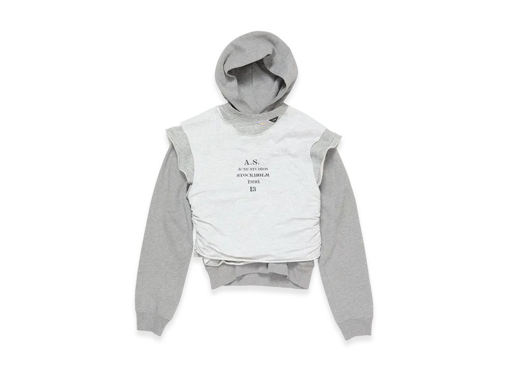Acne Studios Layered Hooded Sweat "Grey Melange"