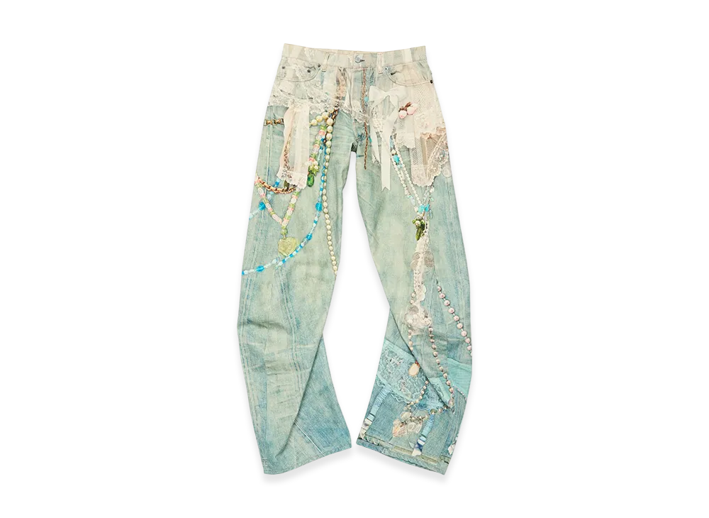 Acne Studios Relaxed Fit Jeans - 2006 "White/Green"