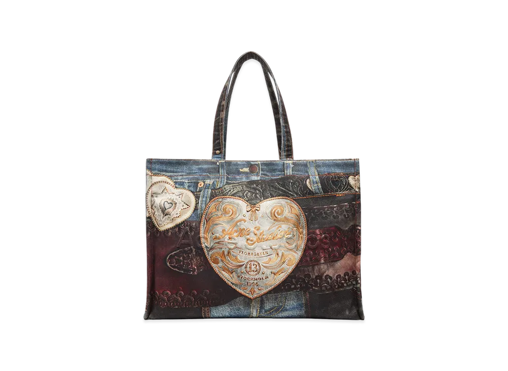 Acne Studios Logo Shoulder Tote Bag "Blue/Black"