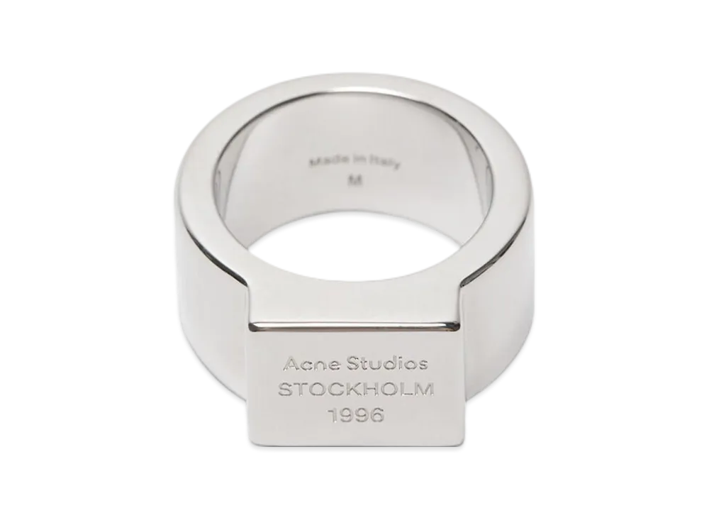 Acne Studios Engraved Logo Signet Ring "Silver"