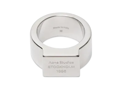 Acne Studios Engraved Logo Signet Ring "Silver"