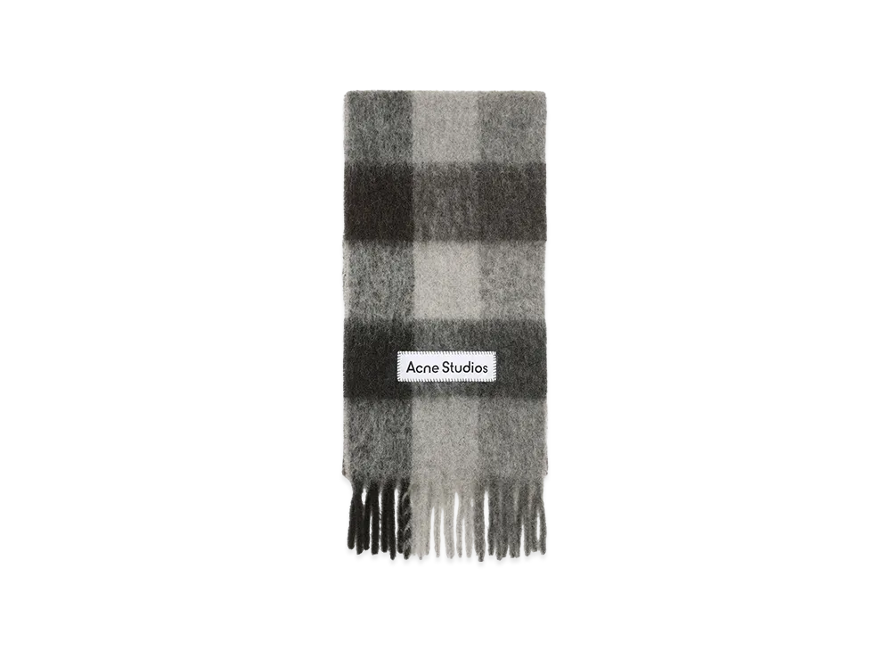 Acne Studios Mohair Check Scarf "Dark Black/Grey/Dark Grey"