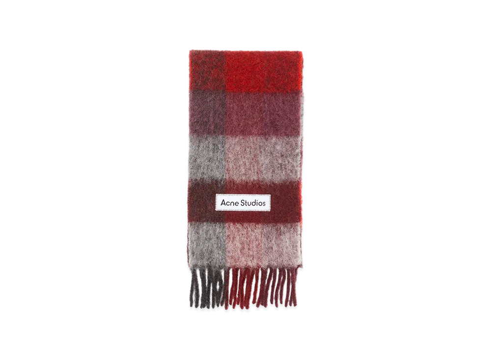 Acne Studios Mohair Check Scarf "Red/Black"