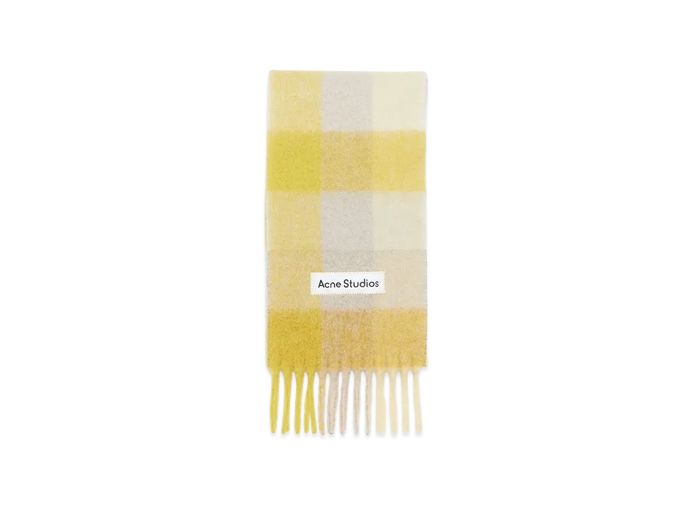 Acne Studios Mohair Check Scarf "Beige/Yellow"