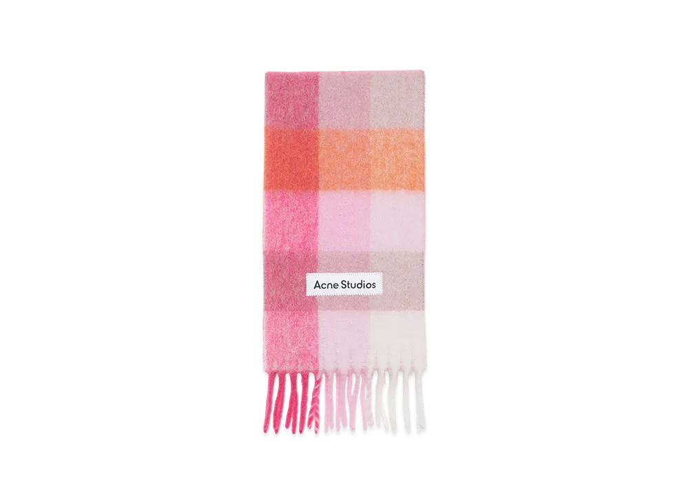 Acne Studios Mohair Check Scarf "Pink/White/Fuchsia"
