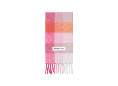Acne Studios Mohair Check Scarf "Pink/White/Fuchsia"