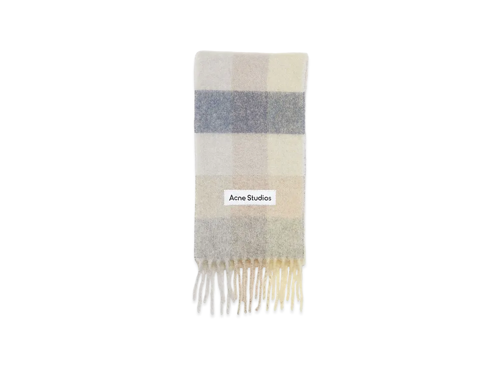 Acne Studios Mohair Check Scarf "Vanilla/Beige/Lavender"