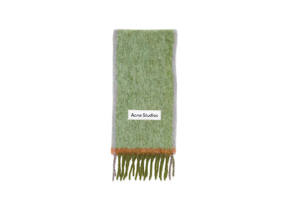 Acne Studios Fringed Wool Scarf "Grass Green"