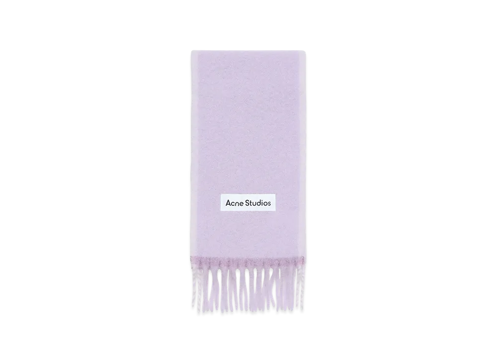 Acne Studios Fringed Wool Scarf "Lilac/White"