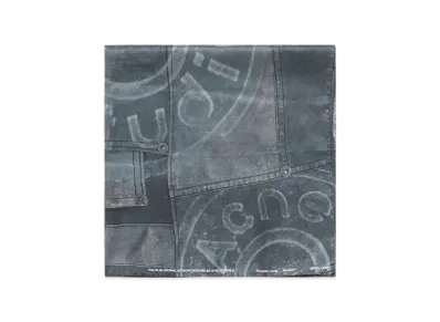 Acne Studios Printed Silk Scarf "Dark Blue"