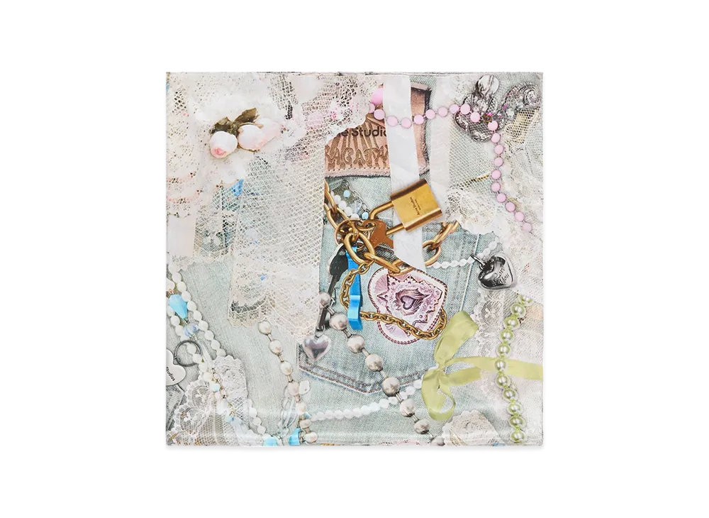 Acne Studios Printed Silk Scarf "White Multicolor"