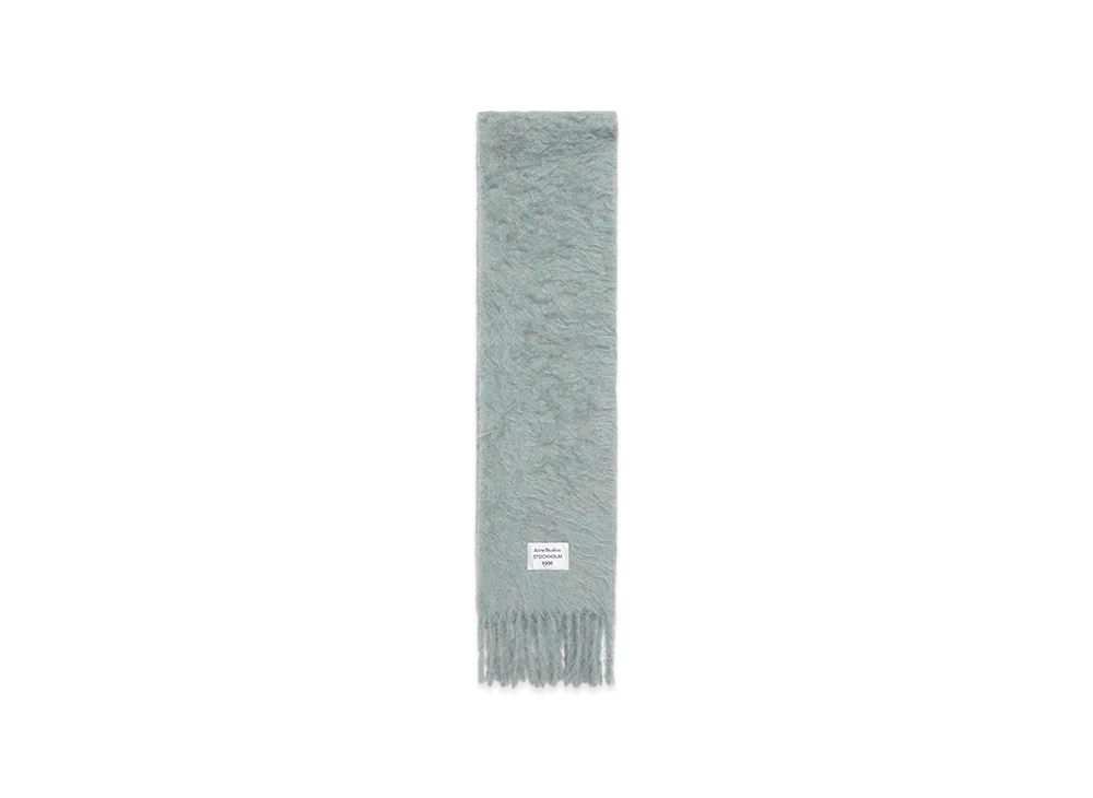 Acne Studios Wool Scarf with Logo "Light Blue Melange"