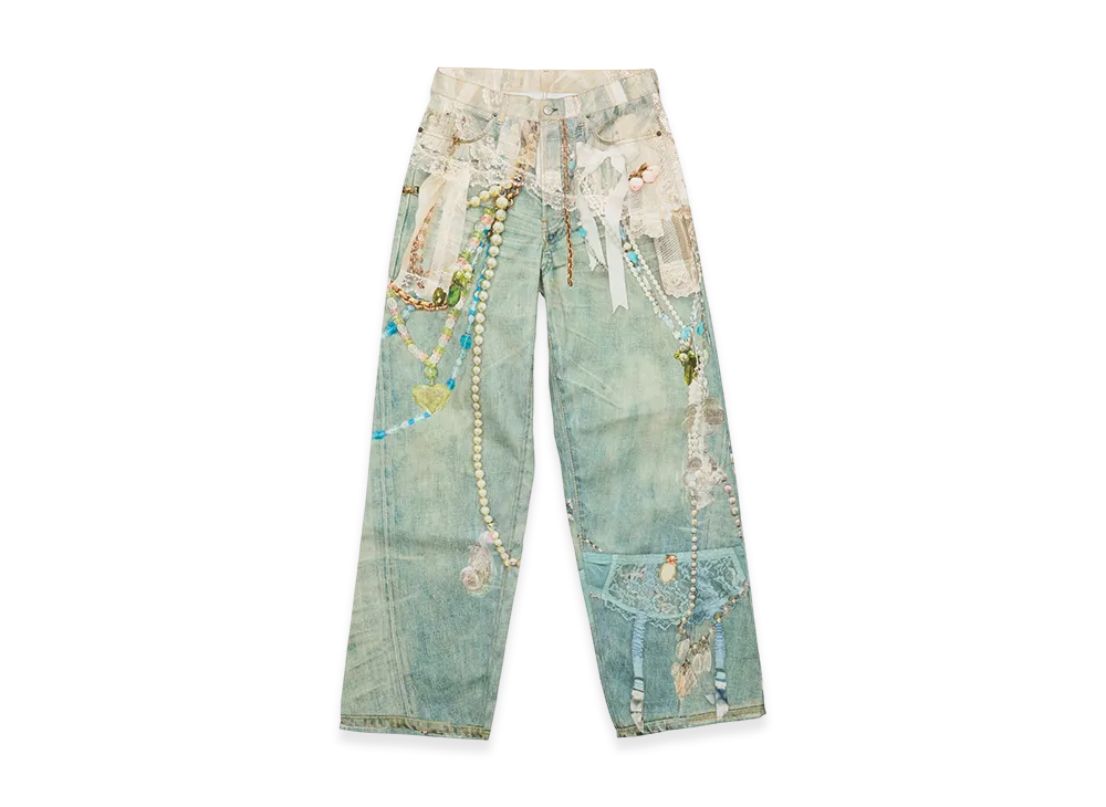 Acne Studios Loose Fit Jeans - 1981 Regular "White/Green"