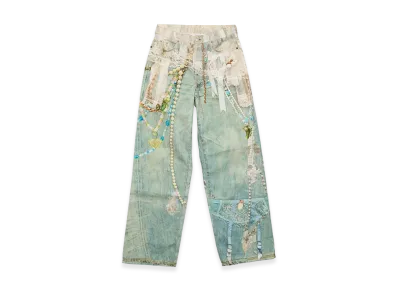 Acne Studios Loose Fit Jeans - 1981 Puti "White/Green"