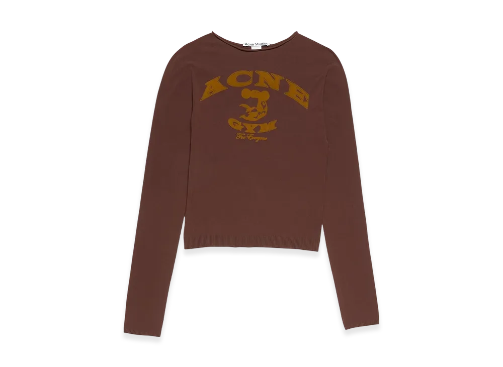 Acne Studios Fitted Crewneck Knitwear "Burgundy/Brown"
