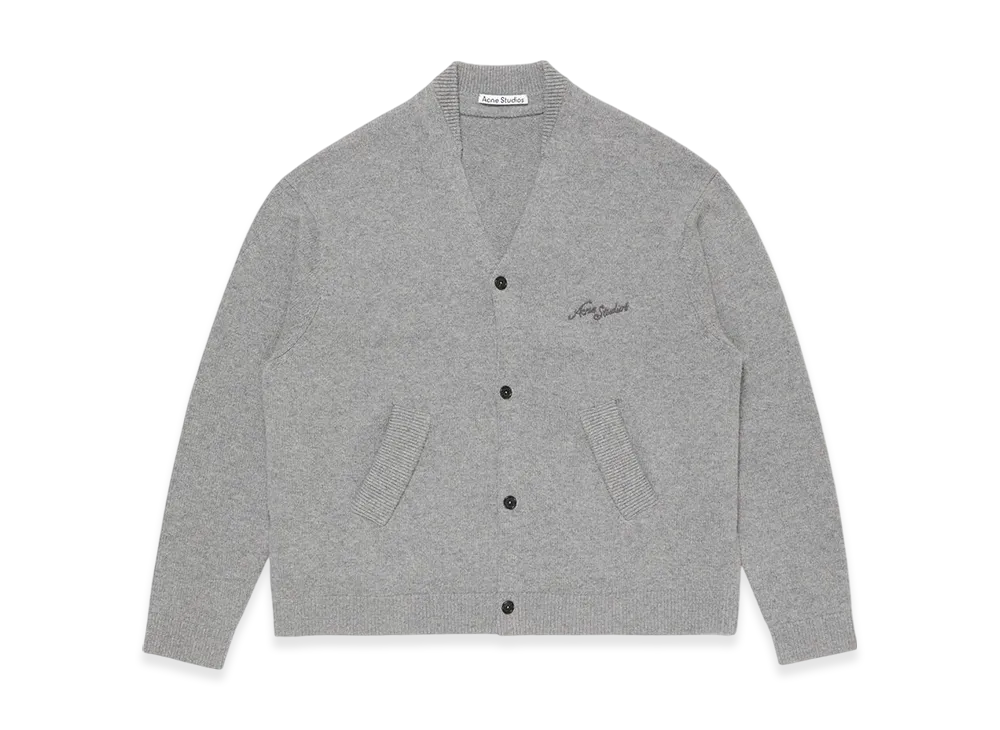Acne Studios Wool V-Neck Cardigan "Dark Gray Melange"