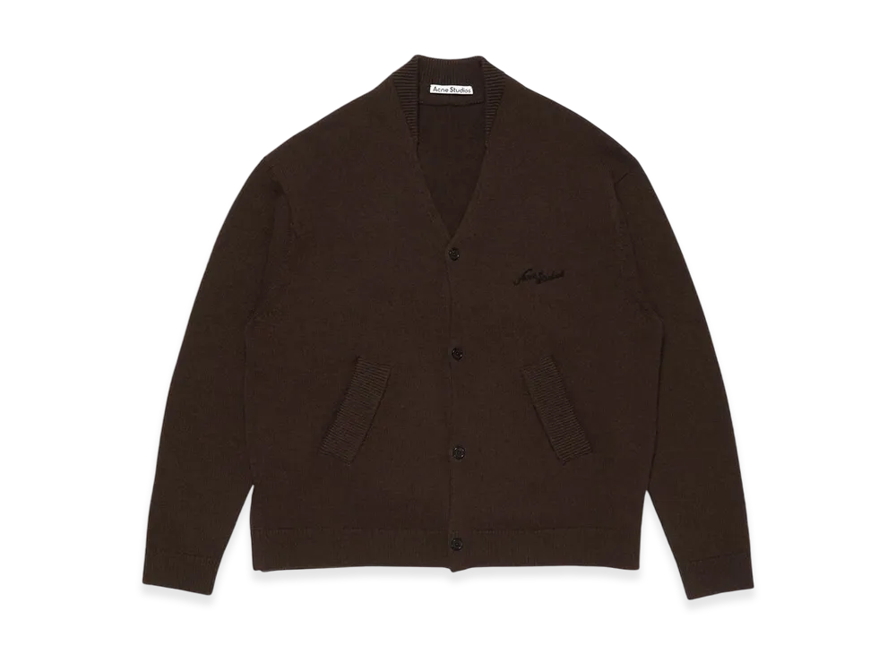 Acne Studios Wool V-Neck Cardigan "Dark Brown"
