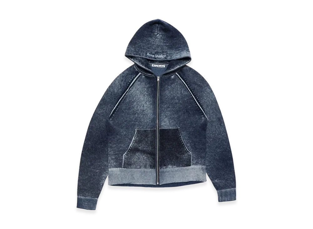 Acne Studios Hooded Zipper Sweatshirt "Navy Blue"