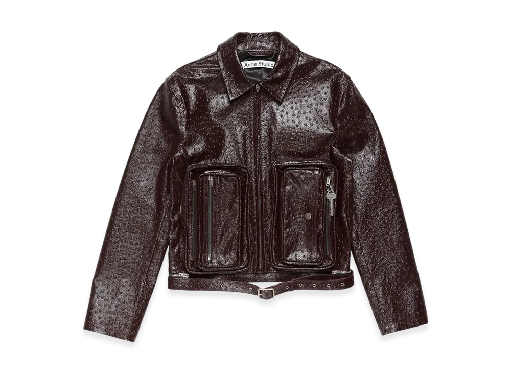 Acne Studios Leather Jacket "Burgundy"