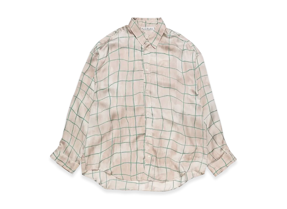 Acne Studios Print Button-Up Shirt "Pink/Gray"