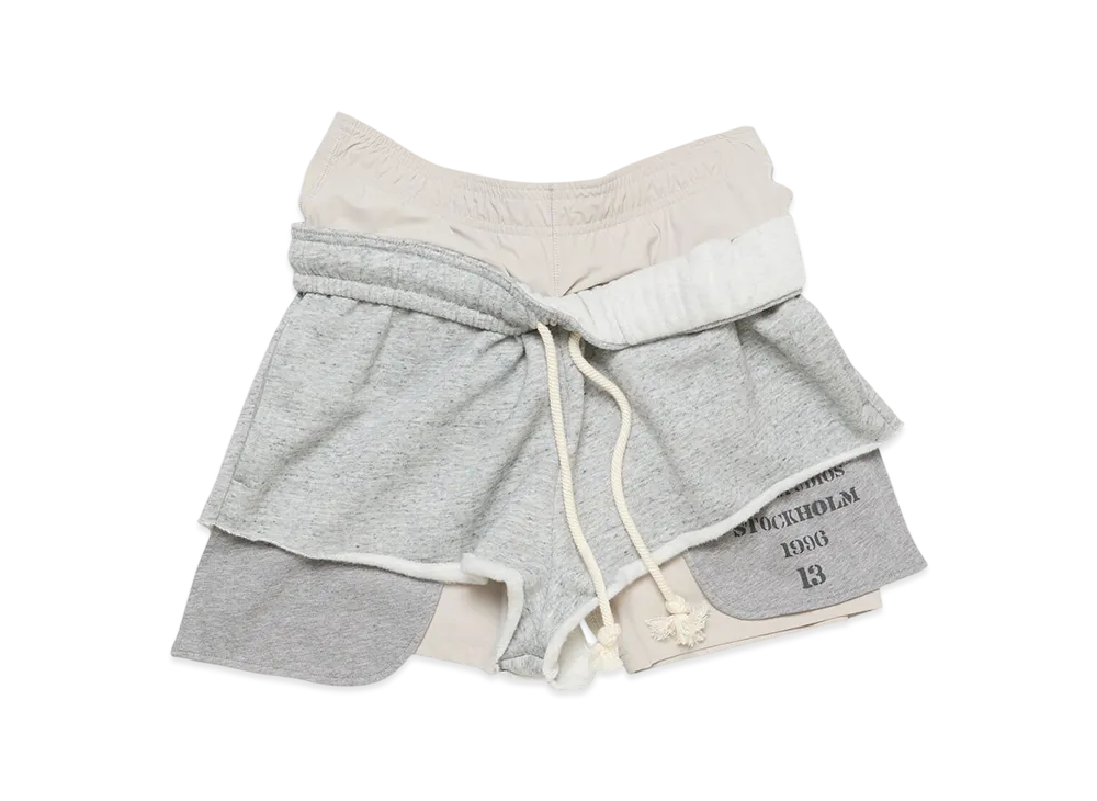 Acne Studios Layered Fleece Shorts "Marble Gray Melange"