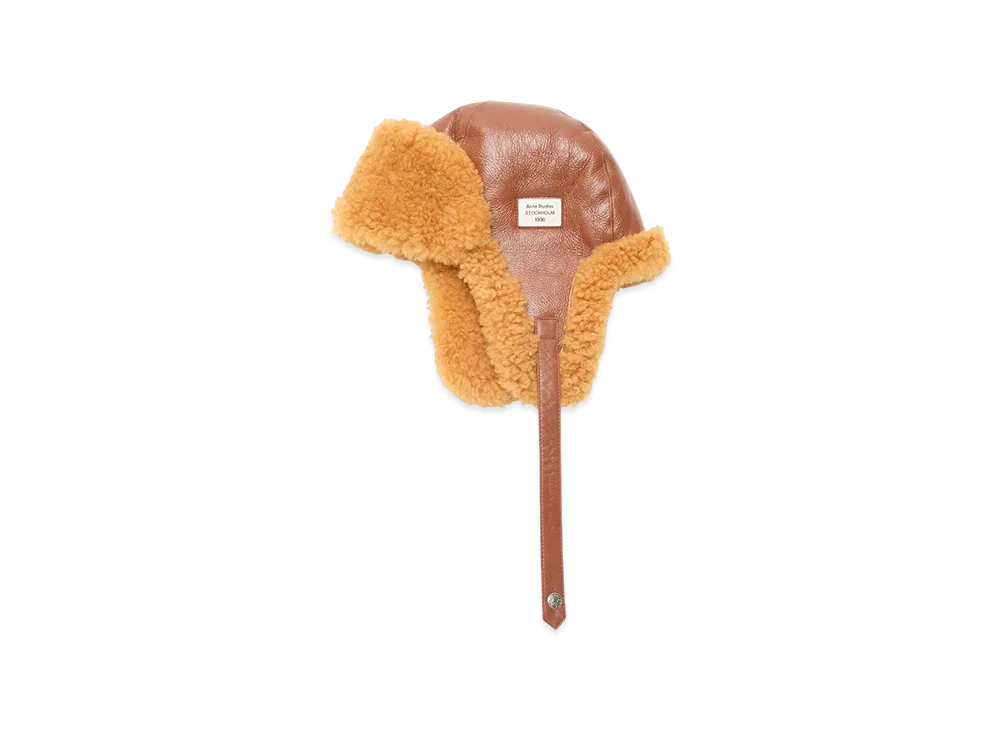 Acne Studios Shearling Hat "Rust Brown"