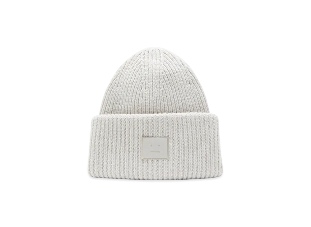Acne Studios Large Face Logo Beanie "Light Gray"
