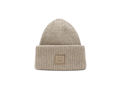 Acne Studios Large Face Logo Beanie "Greige Melange"
