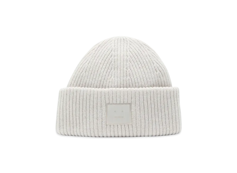 Acne Studios Large Face Logo Beanie "Light Gray"