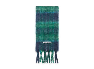 Acne Studios Mohair Check Scarf "Blue/Green"