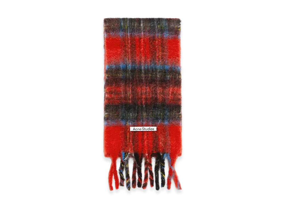 Acne Studios Mohair Check Scarf "Red/Blue"