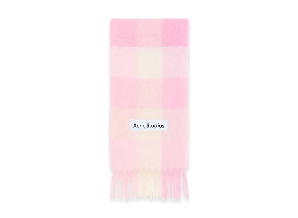 Acne Studios Mohair Check Scarf "Candy Pink/White/Pale Pink"