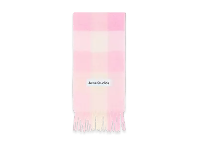 Acne Studios Mohair Check Scarf "Candy Pink/White/Pale Pink"
