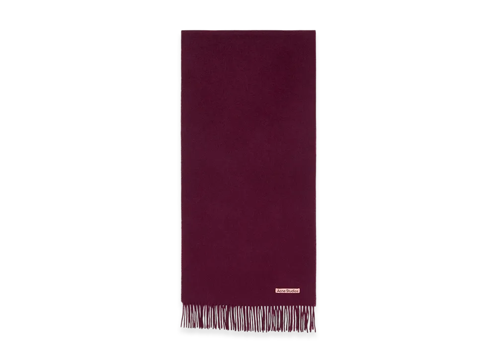 Acne Studios Fringed Wool Scarf - Narrow "Burgundy Melange"