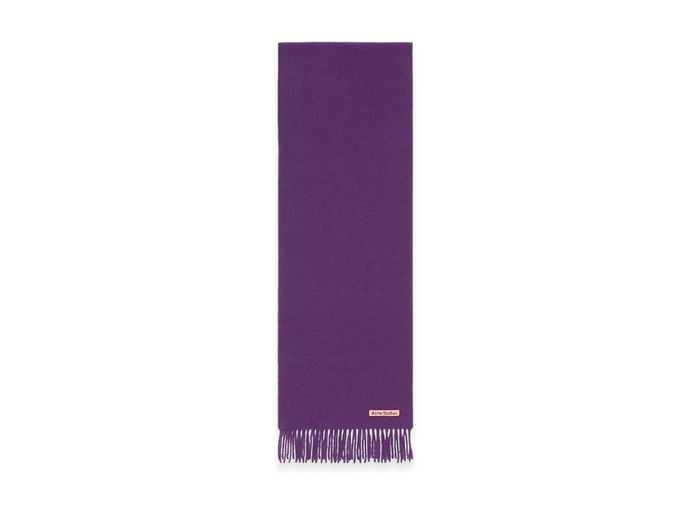 Acne Studios Fringed Wool Scarf - Skinny "Violet Purple Melange"