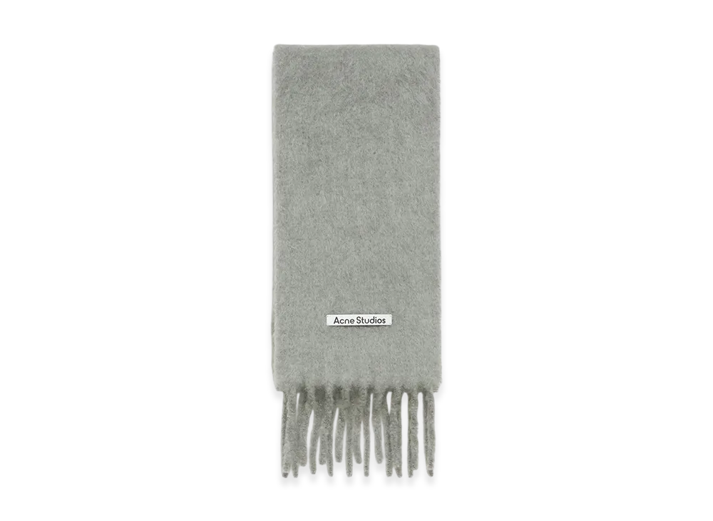 Acne Studios Mohair Logo Scarf "Gray"