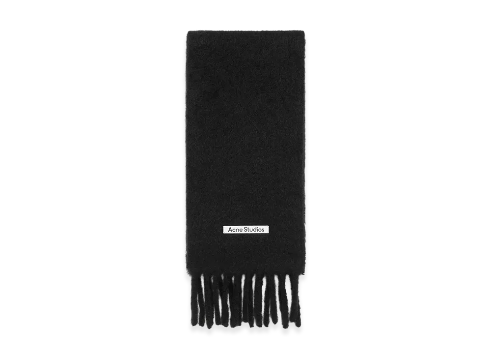 Acne Studios Mohair Logo Scarf "Black"