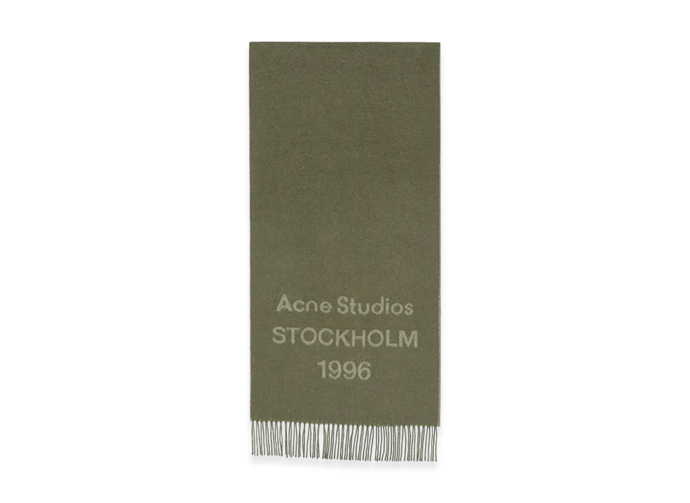 Acne Studios Logo Scarf - Wide "Olive Green"