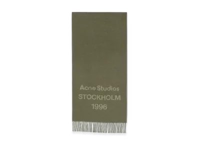 Acne Studios Logo Scarf - Wide "Olive Green"