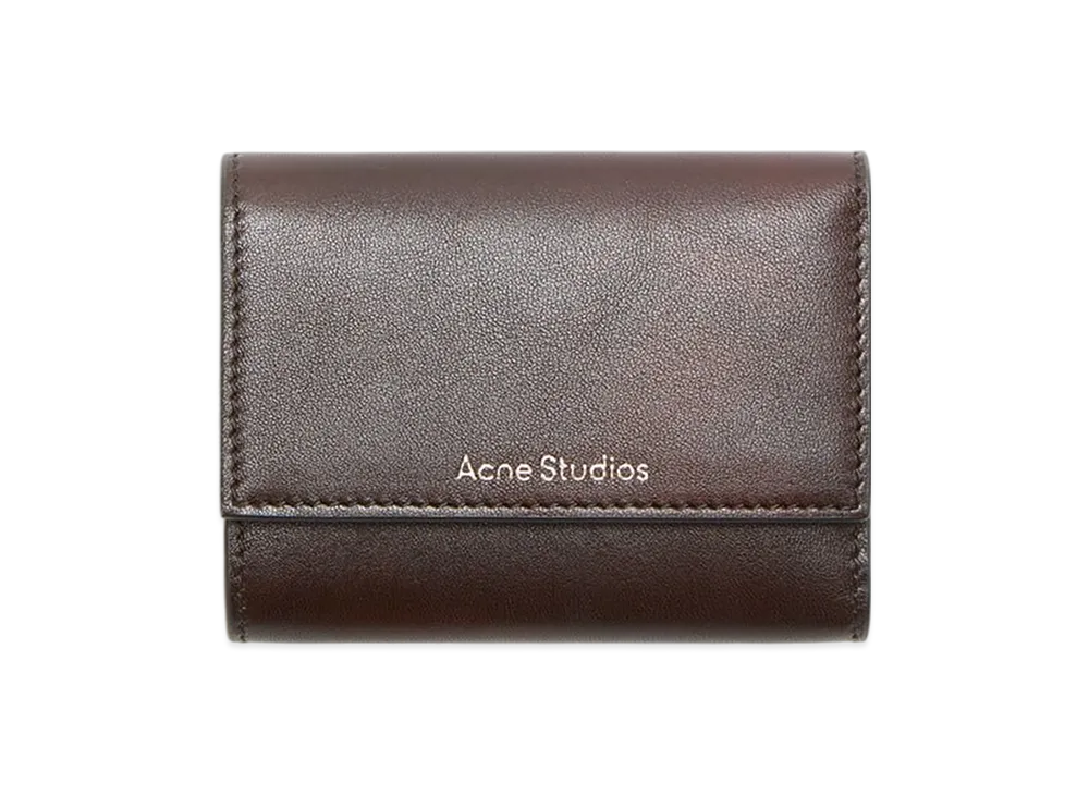 Acne Studios Trifold Leather Wallet "Dark Brown"