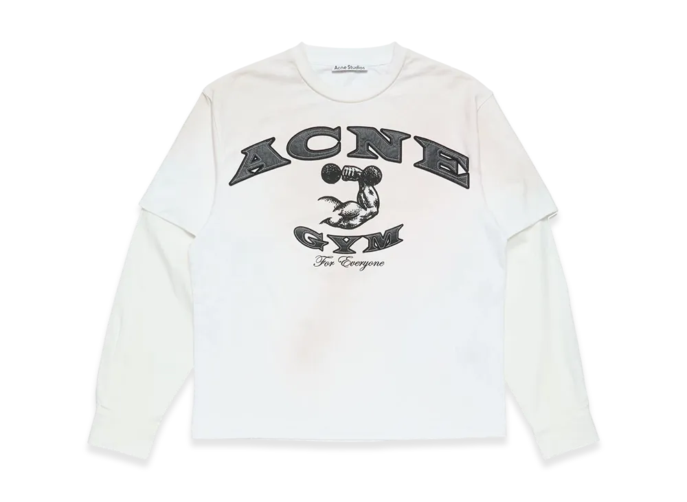 Acne Studios Layered Logo T-Shirt "Dusty White"
