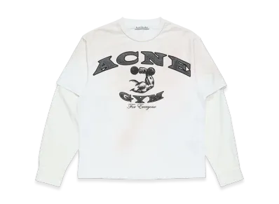 Acne Studios Layered Logo T-Shirt "Dusty White"