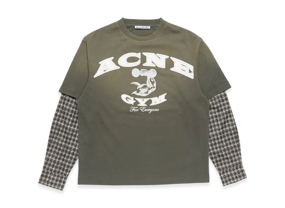 Acne Studios Layered Logo T-Shirt "Vintage Green"