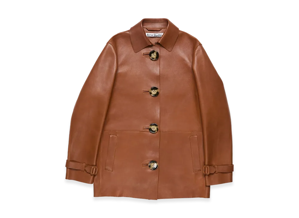 Acne Studios Leather Coat "Cognac Brown"