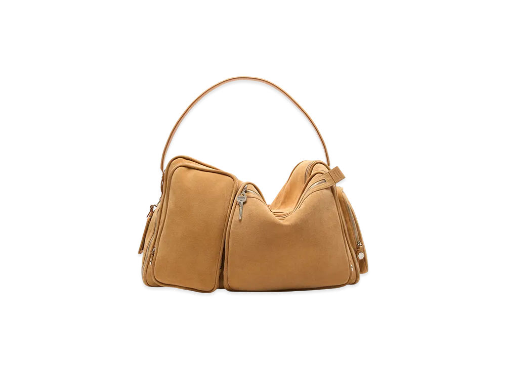Acne Studios Camero Hotel Suede Shoulder Bag "Sesame Beige"