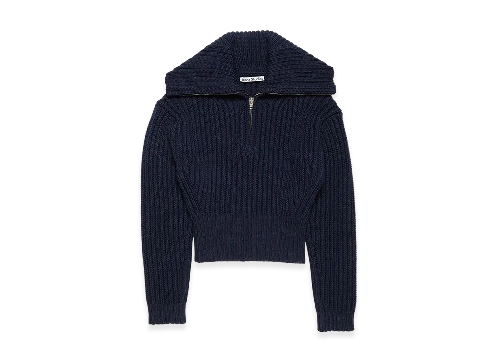 Acne Studios Wool Half-Zip Knit "Navy"