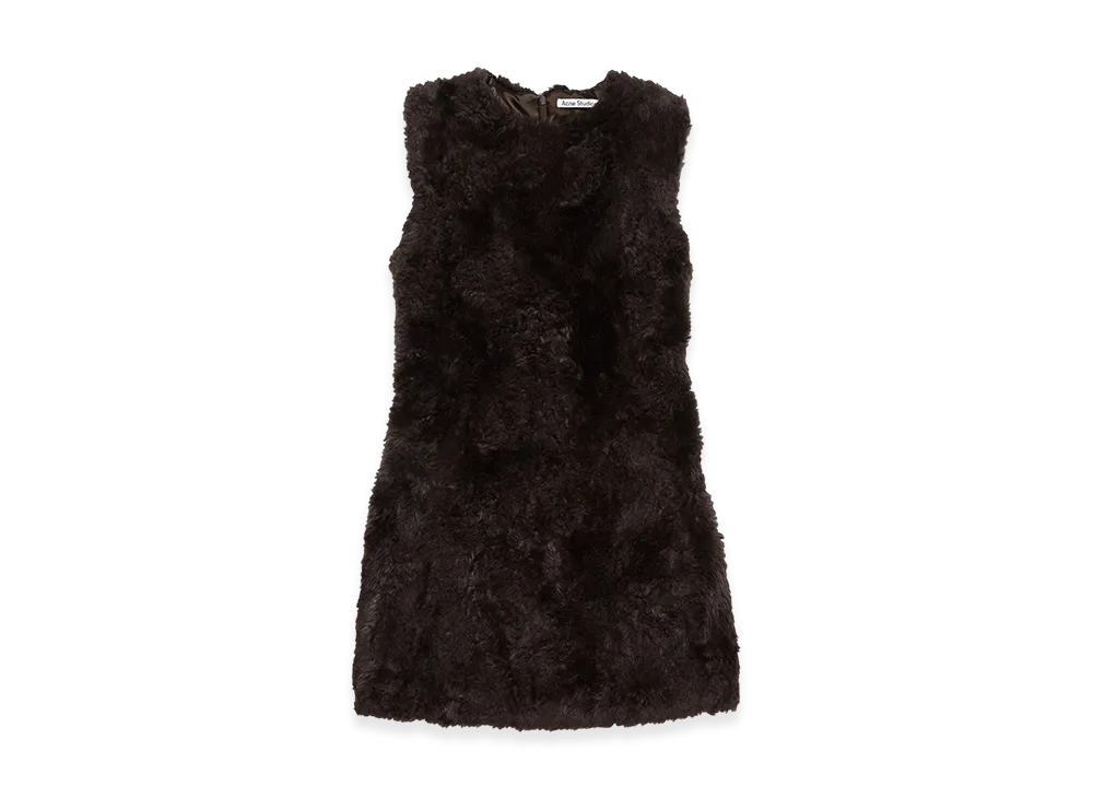 Acne Studios Faux Fur Dress "Brown"